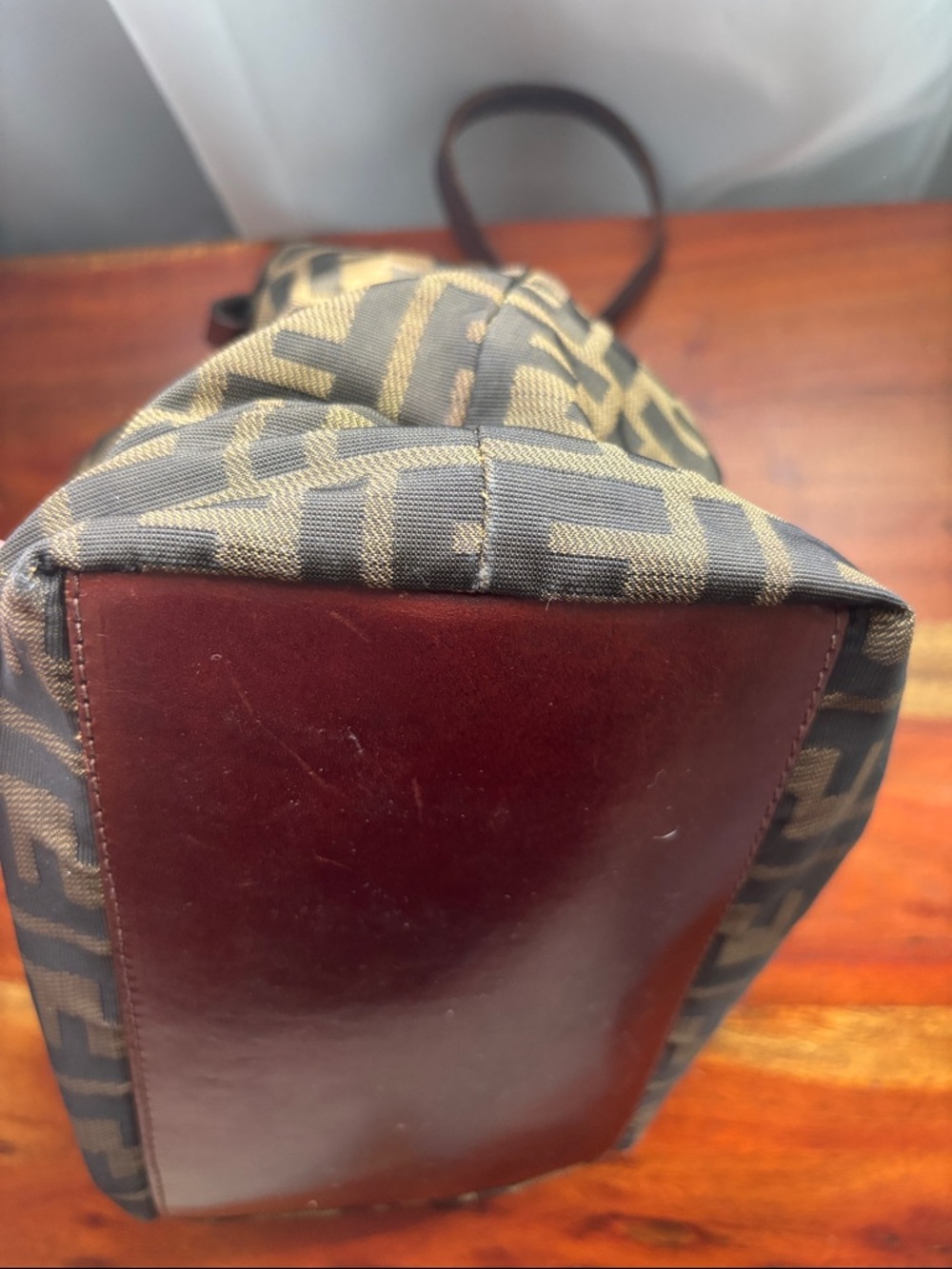 Fendi Brown Zucca Monogram Canvas Mini Tote with Leather Handles - Picture 12 of 16